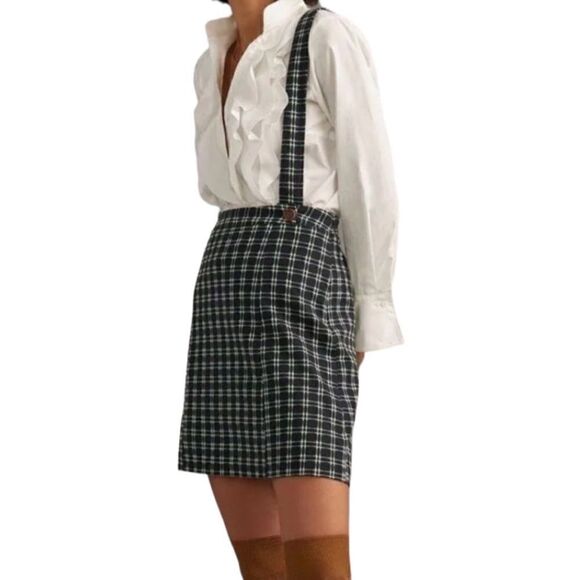 Maeve Plaid Pinafore Skirt - Picture 1 of 11
